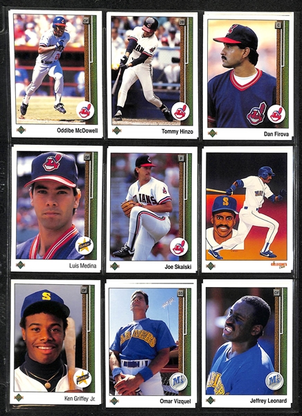  1983 Topps & Traded Set Cards & 1989 Upper Deck Baseball - Complete or Near Complete Sets - w. 1989 UD Ken Griffey Rookie